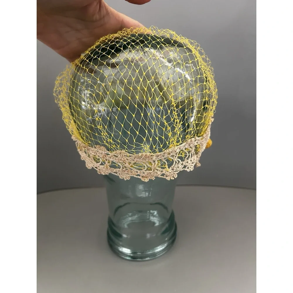 Vintage Crochet Daisies Net Daisy Hat Cap Flapper Deco Hippie Boho